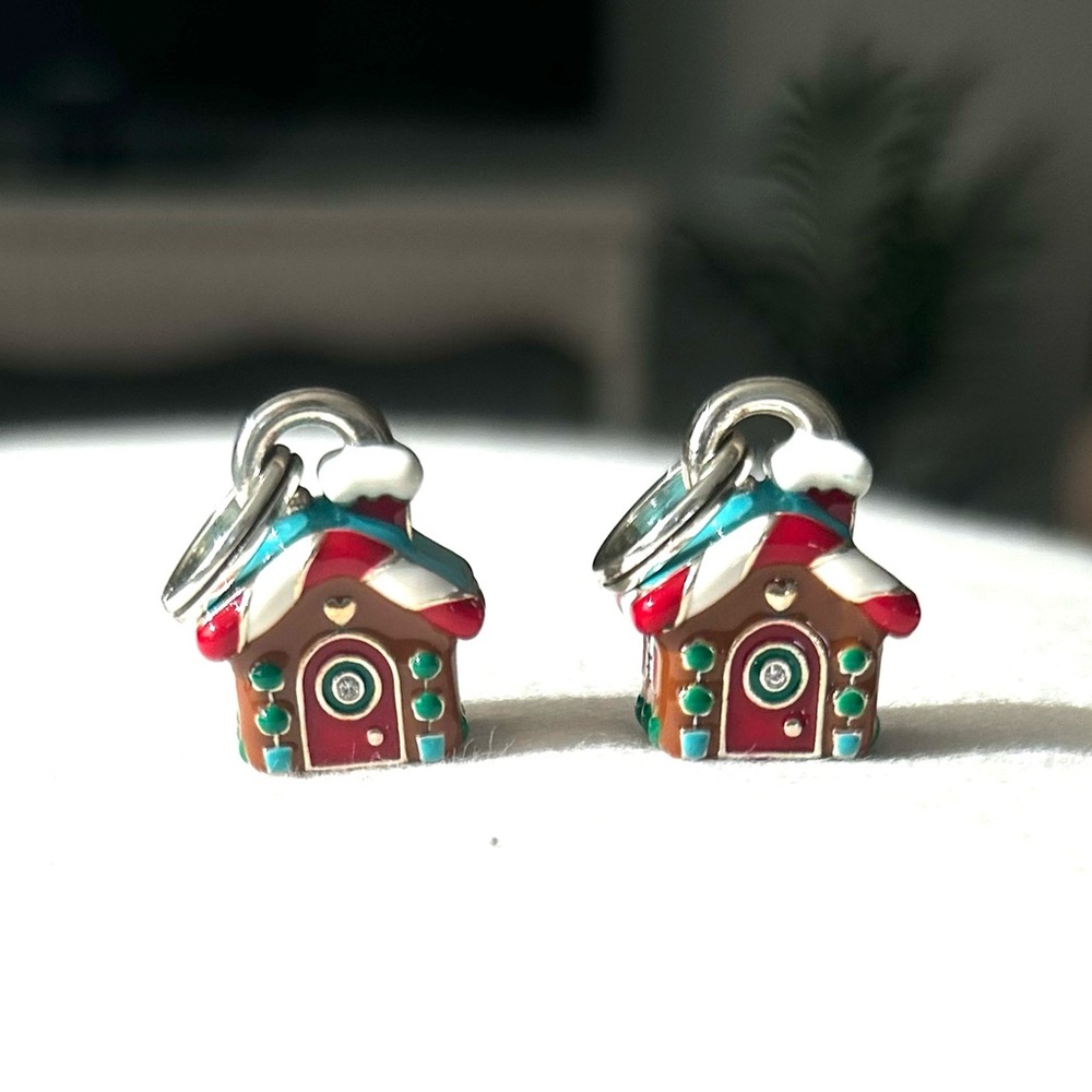 Two Brighton Gingerbread House Holiday Charms (Set)